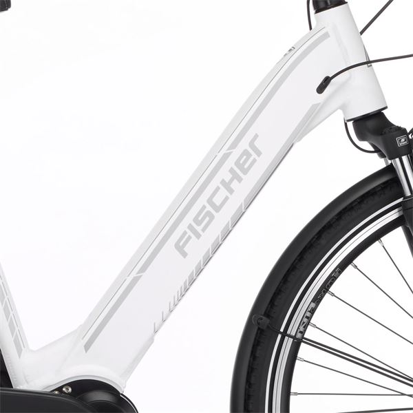 Vélo ville électrique mixte Fischer Cita 3.1i blanc
