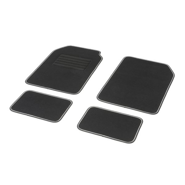 Jeu complet de tapis universels moquette noir et blanc NOA DBS