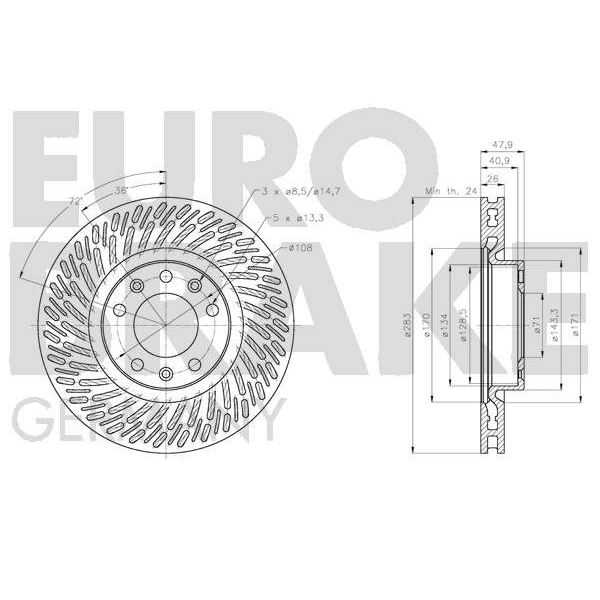 2 disques de frein avant EUROBRAKE 5815203747