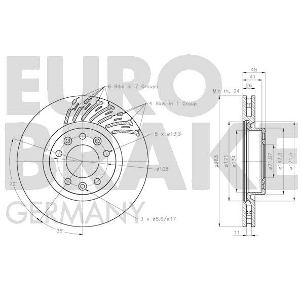 2 disques de frein avant EUROBRAKE 5815201956