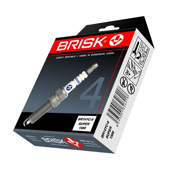 4 BOUGIES D'ALLUMAGE BRISK BR14YC-9