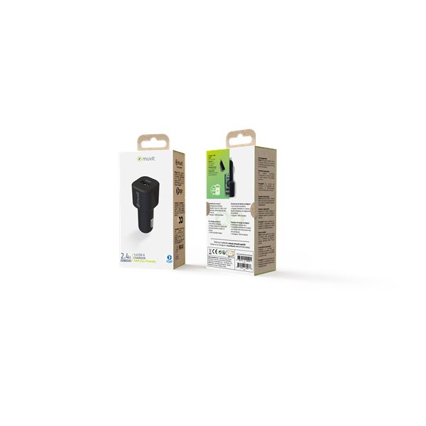 CHARGEUR ALLUME-CIGARE 1 USB 2,4A MUVIT FOR CHANGE
