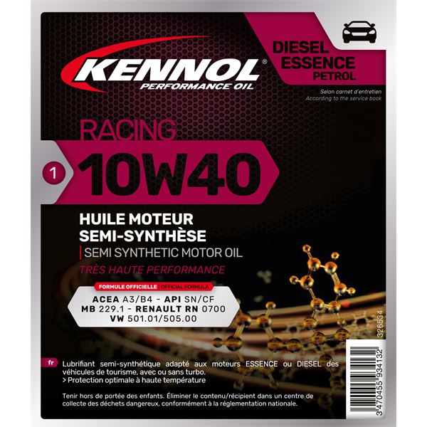 Huile moteur KENNOL Ecobox Essence/Diesel 10W40 A3/B3/B4 5L
