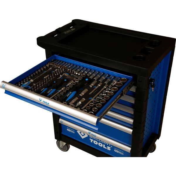 Servante 7 tiroirs, équipée 207 outils Brilliant Tools