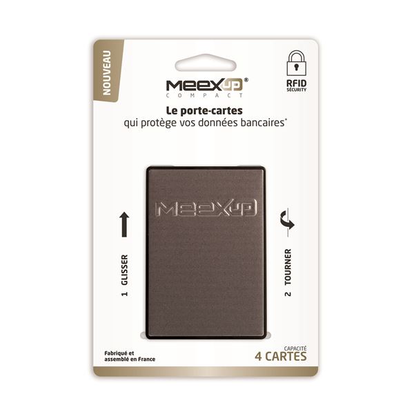 Porte 4 cartes MEEXUP anthracite