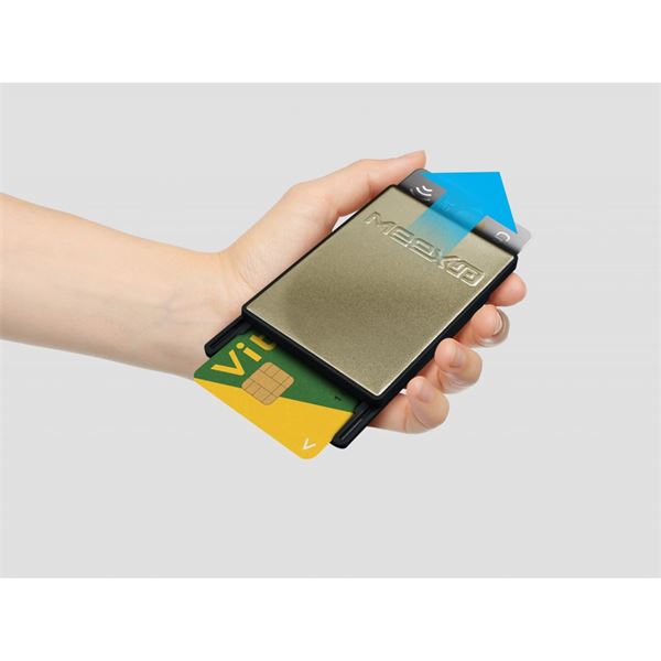 Porte 4 cartes MEEXUP doré sur cartonnette indéchirable