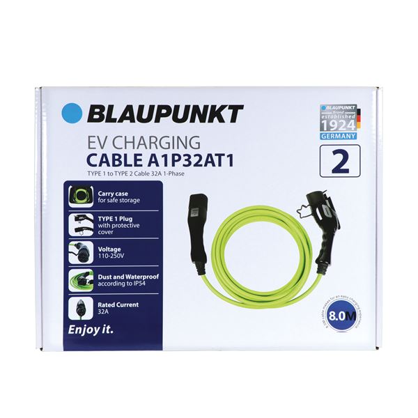 Câble de charge véhicule électrique T1/T2 32A monophasé BLAUPUNKT