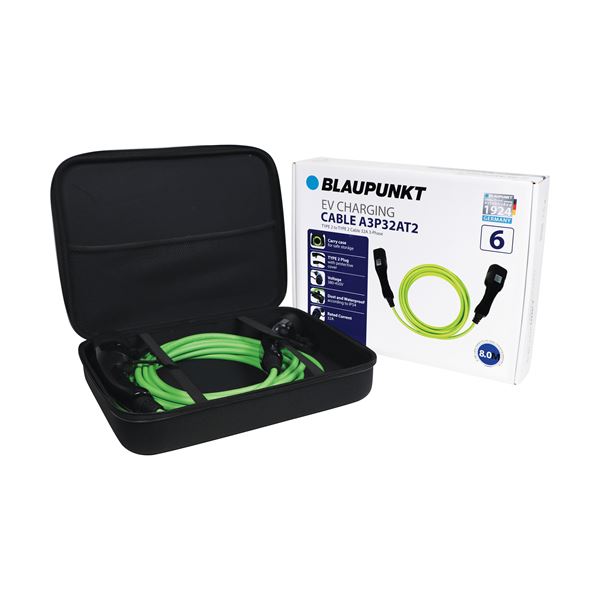 Câble de charge véhicule électrique T2/T2 32A triphasé BLAUPUNKT