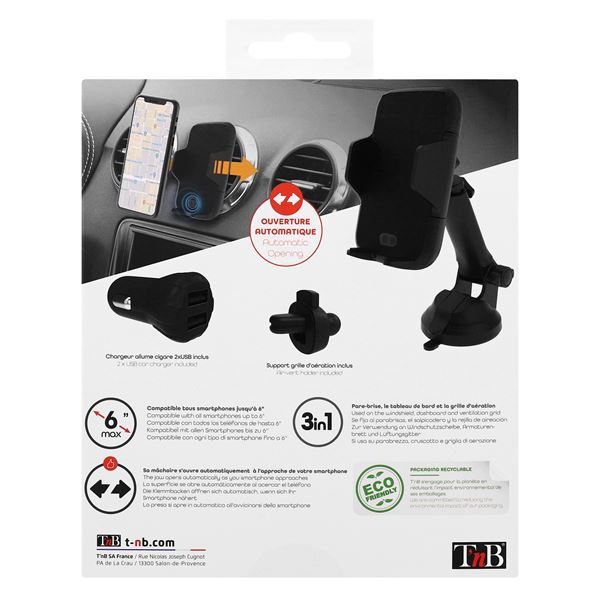 Support téléphone motorisé multi-fixations T'nb