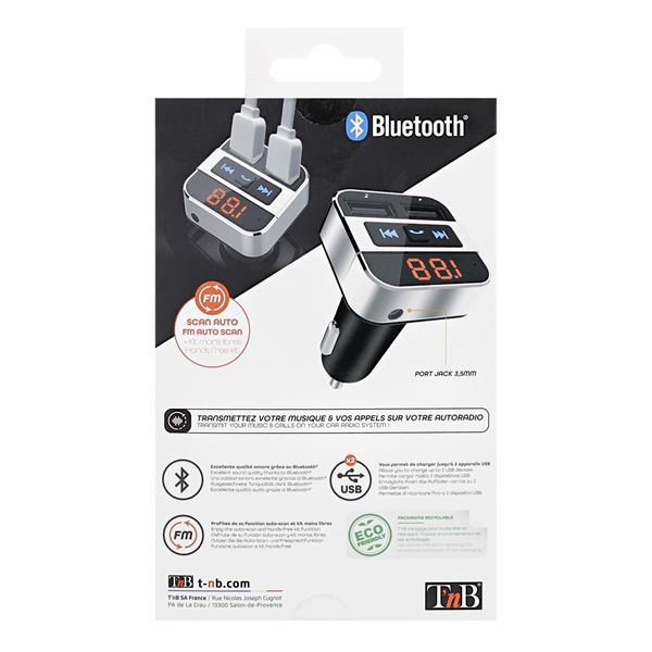 Transmetteur FM Bluetooth kit mains libres T'nB