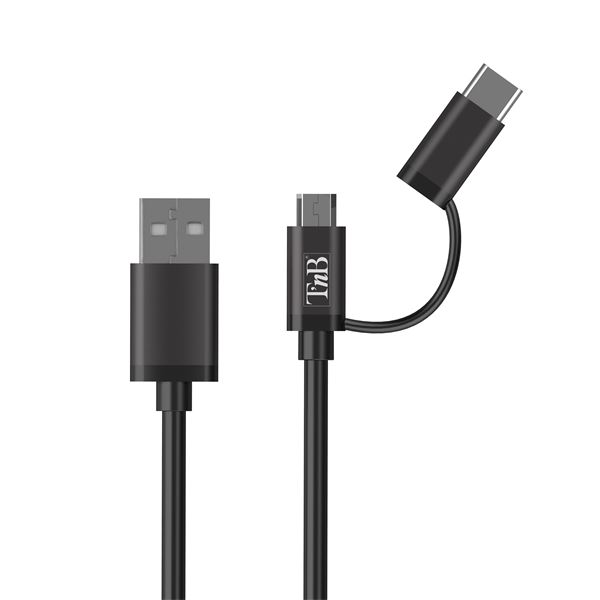 Chargeur allume-cigare et câble 2 en 1 micro USB / USB-C TNB