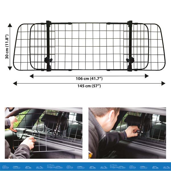 Grille de séparation ajustable pour chien