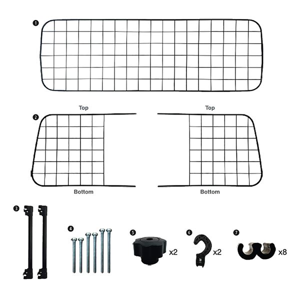 Grille de séparation ajustable pour chien