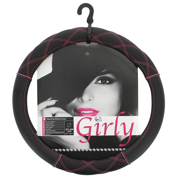 Couvre volant noir pink Crossed