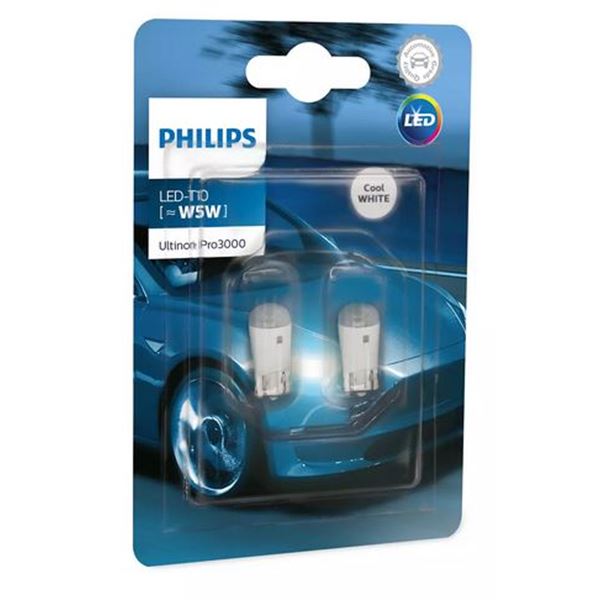 2 AMPOULES W5W / T10 LED PHILIPS 6000K