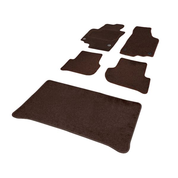 Jeu complet de tapis et tapis de coffre sur mesure qualité ELITE marron