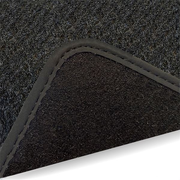 Jeu complet de tapis et tapis de coffre sur mesure qualité CARAT surpiqures bleues