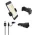 Pack voiture 3 en 1 chargeur allume-cigare 2XUSB-A 20W + support grille d'aération + câble USB-C & micro-USB