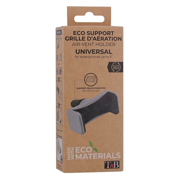 Support grille compact et écologique universel pour smartphone - gris