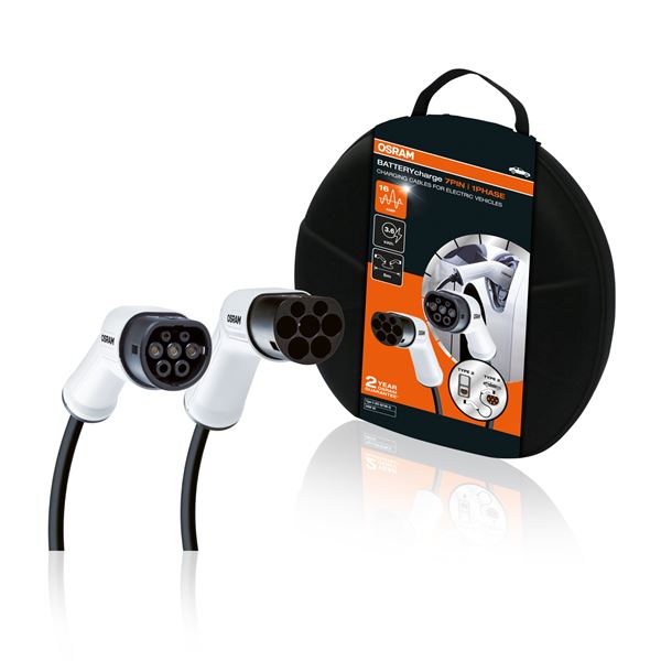 Câble de charge véhicule électrique T2/T2 16A monophasé OSRAM