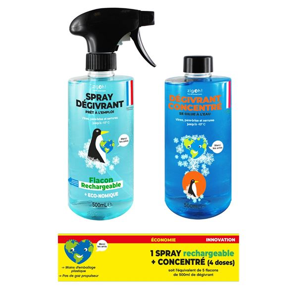 SPRAY DEGIVRANT PAE 500ML + RECHARGE CONCENTRE 500ML ZIGOH