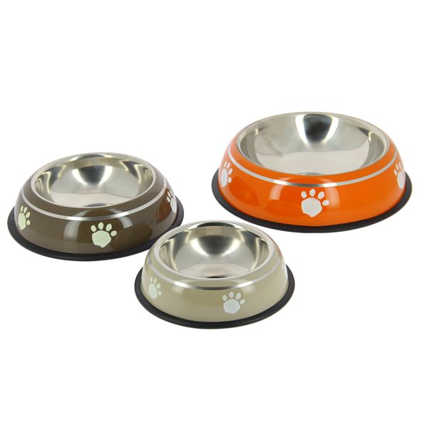 Gamelle inox avec jonc pvc anti-dérapant taille S