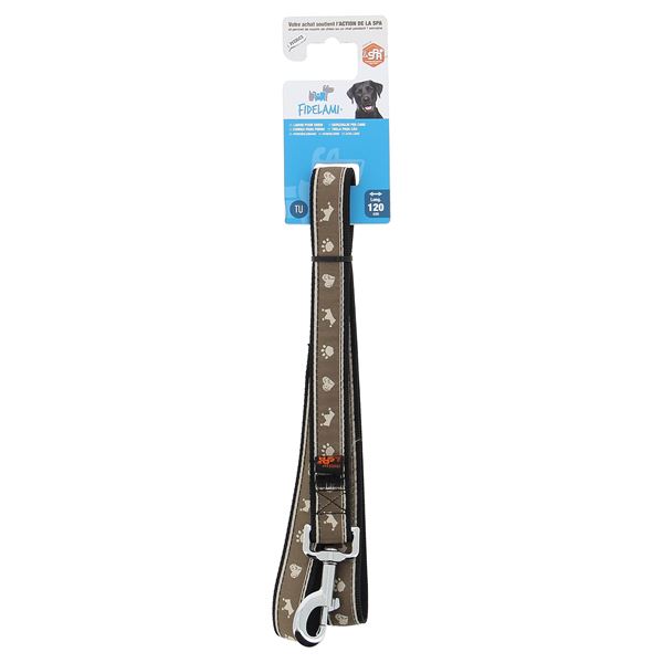 Laisse chien motif SPA longueur 1m20 largeur 2.5cm
