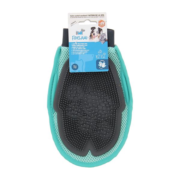 Gant de toilettage 2 faces pour animaux, universel main droite ou gauche