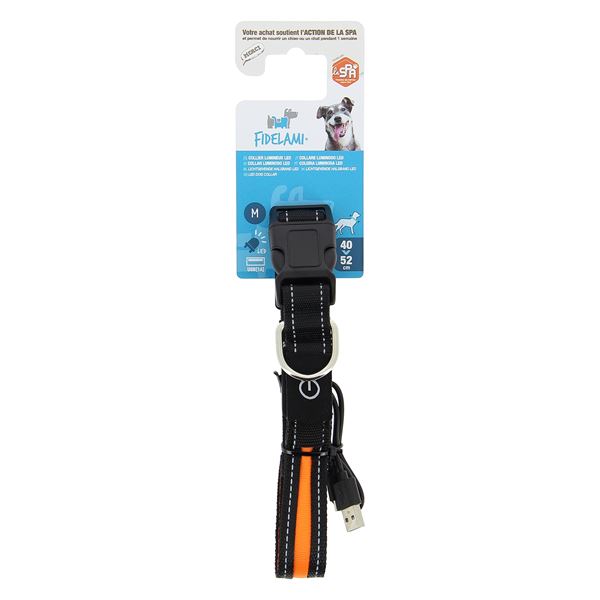 Collier chien lumineux led taille U