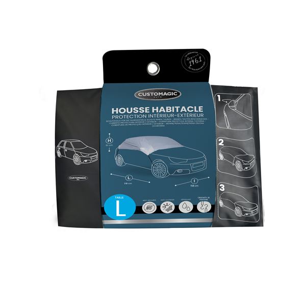 Housse de protection d'habitacle Eté/Hiver Taille L Customagic