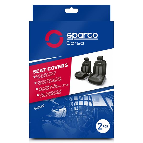 2 HOUSSES AVANT SPARCO GRIS/ NOIR