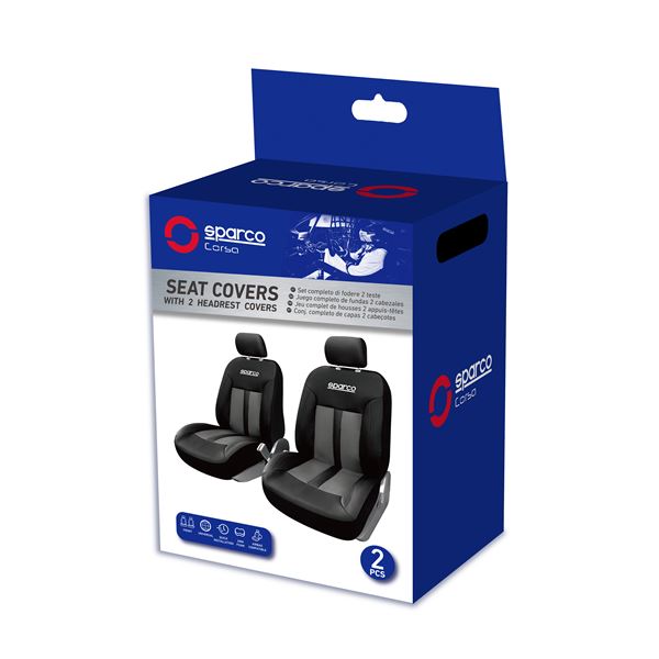 2 HOUSSES AVANT SPARCO GRIS/ NOIR