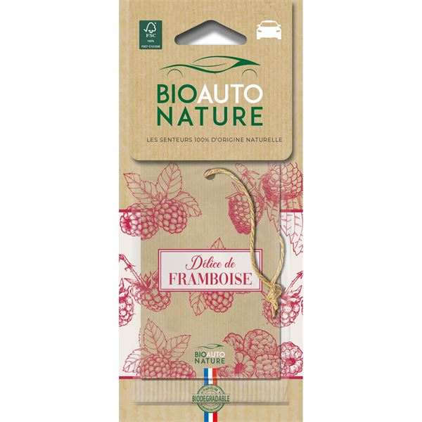 Désodorisant plaquette framboise Bio auto nature