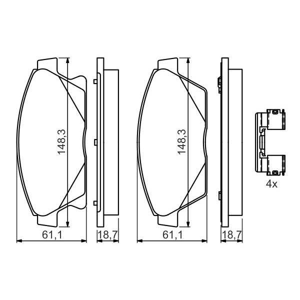 4 plaquettes de frein avant Bosch BP1356
