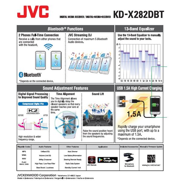 Autoradio KD-X282DBT JVC