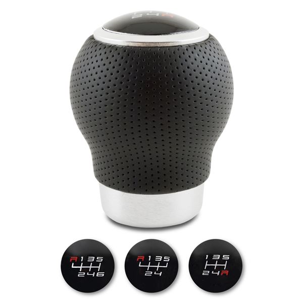 POMMEAU CUIR NOIR ROND BAGUE MARCHE AR + 3 PASTILLES DE VITESSES