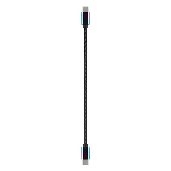Câble USB-C/USB-C 1.5m nylon connecteur métal - noir