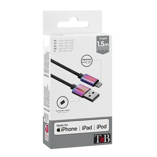 Câble USB/Lightning 1.50m nylon TNB