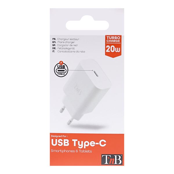 Chargeur secteur USB-C Power Delivery 20W - blanc