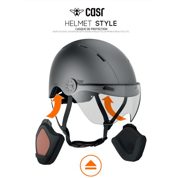 Casque vélo, trottinette CASR Style Gris- Taille L