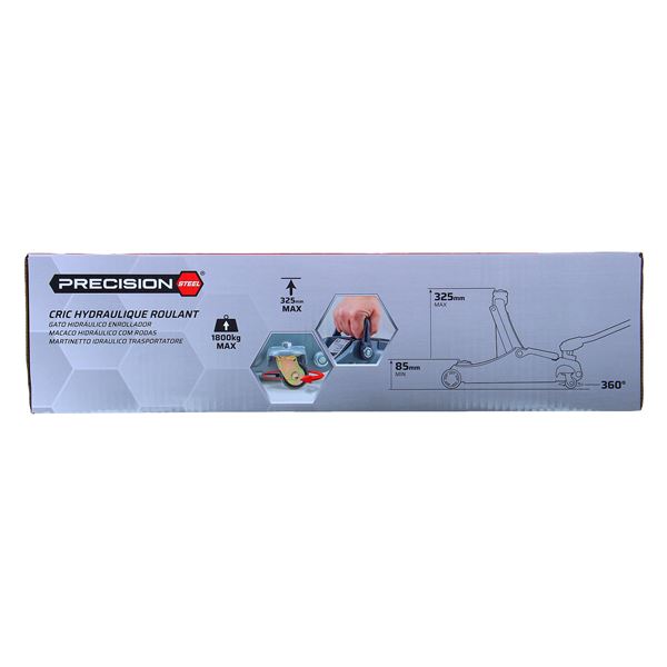 Cric rouleur plat 1.8T PRECISION STEEL