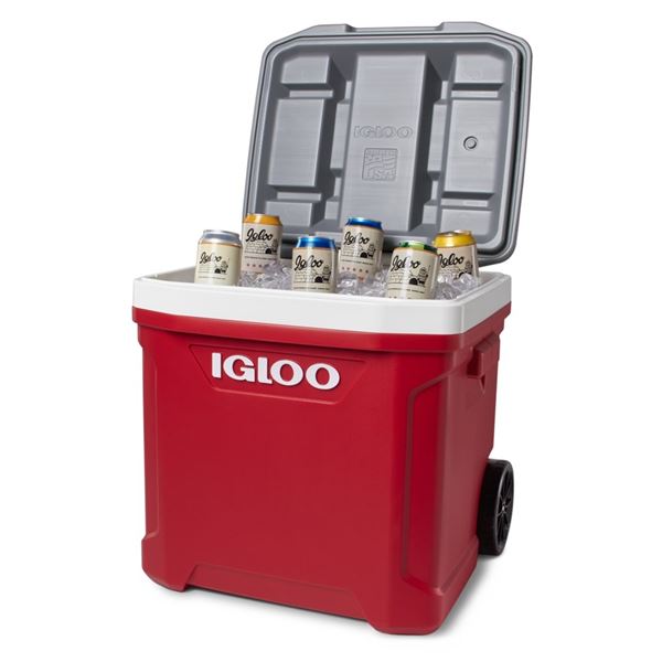 Glacière passive à roulettes Latitude 56L Rouge Igloo