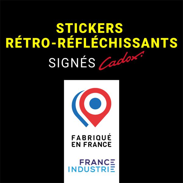 Stickers rétro réfléchissants chevrons noir Fais Toi Voir x2 planches