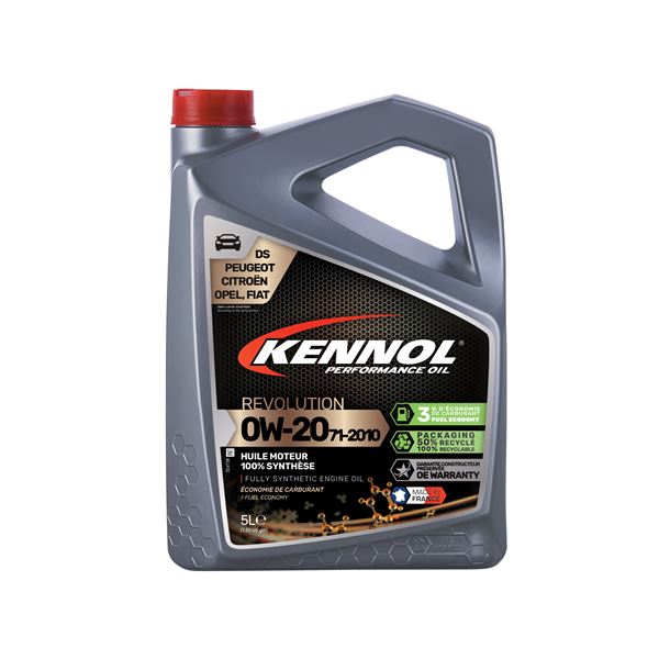 Huile moteur KENNOL REVOLUTION 0W-20 71-2010 Essence/Diesel 5L