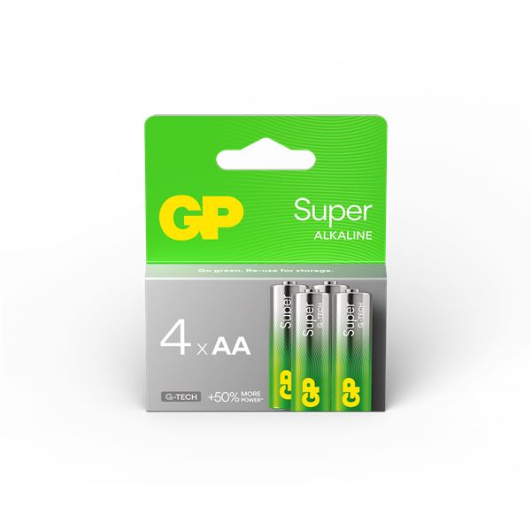 4 Piles alcalines GP AA LR06 1,5V