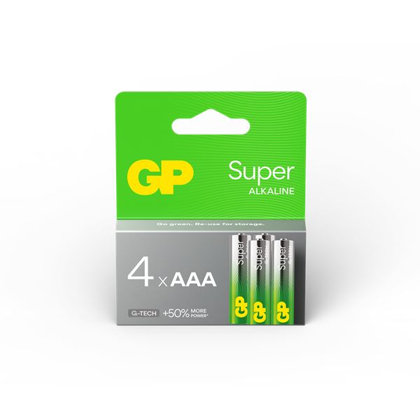 4 Piles alcalines GP AAA LR03 1,5V
