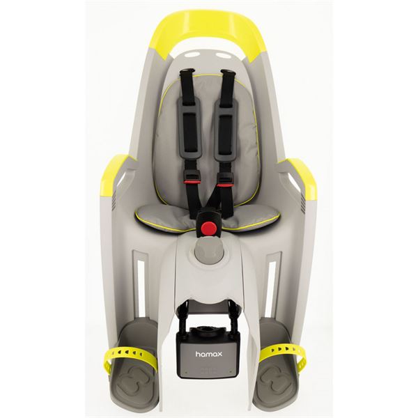Porte-bébé HAMAX fixation cadre AMAZE gris-jaune