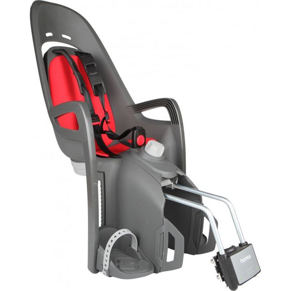 Porte-bébé ZENITH RELAX gris-rouge fixation cadre - HAMAX