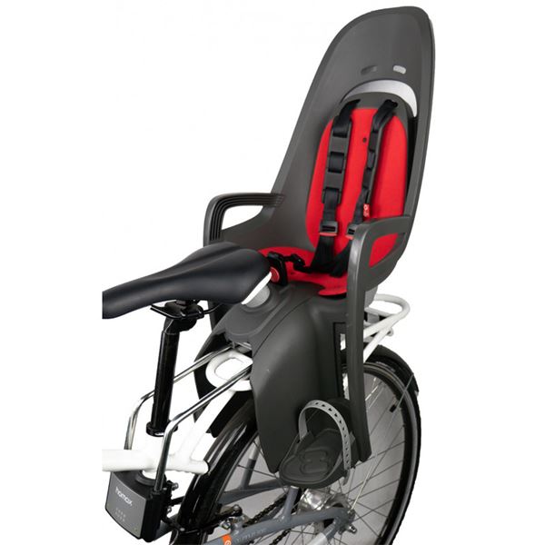 Porte-bébé ZENITH RELAX gris-rouge fixation cadre - HAMAX