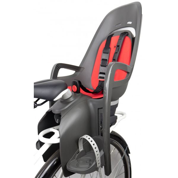 Porte-bébé ZENITH RELAX gris-rouge fixation porte-bagage - HAMAX